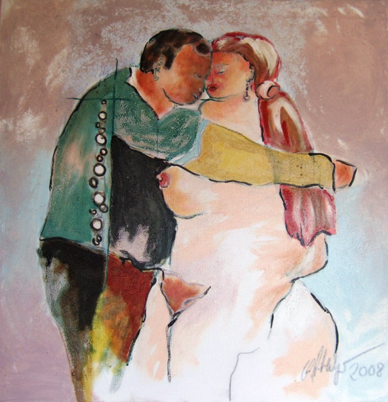 Er und sie, tief-rot