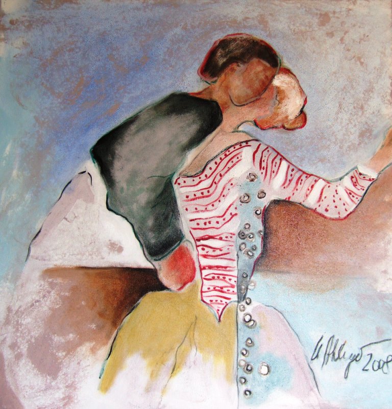 Er und sie, samt-rot